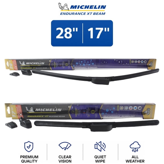 Michelin Endurance XT Beam 28"/17" Wiper Blade Set 2-Pc For Nissan Altima 07-13 - Long-Lasting Design | Superior Wet-Road Visibility