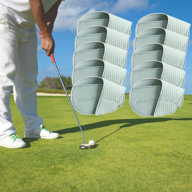 pitrice Golf Head Covers PU Portable Protector for Athlete Travel Golf Training Light Blue Small