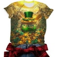 thumbnail image 4 of Uootdi St Patricks Day Shirt Women Crewneck Pullover Tees Funny Clover Print Short Sleeve Tops Lucky Irish Shamrock T Shirts Gift, 4 of 6