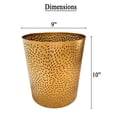 thumbnail image 6 of 10" Decorative Iron Wastebasket Trash Can - Matte Gold - Leaf Etched Design, 6 of 16