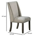thumbnail image 5 of Alex Dining Side Chair Set of 2, Wingback, Nailhead Brown Wood, Beige, 5 of 5