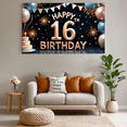 thumbnail image 6 of Colorful Balloon Birthday Banner Decorative Cake Stars Happy 16th Celebration for Birthday Party Teenage Event Kids Gathering, 6 of 8