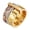Rose + Gold, variant on Women's Stainless Steel with Zirconia Roman Numerals 3 in 1 Ring Gold Size 8.75