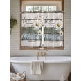 thumbnail image 6 of White Green Blue Tier Curtains 45 Inches Long, Vintage Wooden Rustic White Daisy Floral Window Treatment Curtain Drapes, Window Half Privacy Curtains for Bedroom Bathroom, 42"x45", 2 Panels, 6 of 7