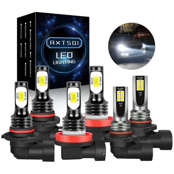 RXTSQI for Subaru Forester 2009-2013 Combo 9005 H11 9006 LED Headlight Fog Light Bulbs