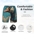 thumbnail image 3 of Balery Blue Watercolor Duck Bañador para hombre, shorts de playa de secado rápido con entrepierna y forro de compresión-Medium, 3 of 6