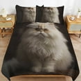 thumbnail image 6 of 3 Pcs Soft Bedding Set, Includes 1 Duvet Cover with Zipper And 2 Pillow Shams,Cute White Cat Twin(86"x70"), 6 of 8
