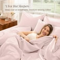 thumbnail image 6 of Bare Home Organic Percale Sheet Set - 100% Organic Cotton - Split King, Dusty Pink, 6 of 11