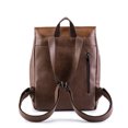 thumbnail image 4 of Mochila de cuero vegano Vintage Laptop Bookbag para Mujeres Hombres, Black Faux Leather Backpack Purse College School Bookbag Weekend Travel Daypack oso de fresa Juguete, 4 of 5