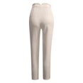 thumbnail image 5 of Fgnfyis Womens Summer Pants High Waist Pleated Detail Streamlined Fit Everyday Basic Solid Color Ankle Trousers Comfortable Women Pants Beige L, 5 of 5