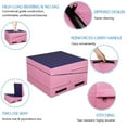 thumbnail image 2 of Matladin 55"x28"x14"Folding Gymnastics Cheese Wedge Incline Mat for Kids Girls Home Training Exercise, Purple + Pink, 2 of 7