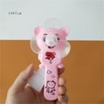 thumbnail image 2 of Ventilador de mano de plástico con diseño de oso de dibujos animados, mini ventilador manual seguro para habitación, ejercicio, viajes, color rosa, 2 of 3