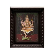 Dakshinamurti Shiva Tanjore Painting | Traditional Colors With 24K Gold | Teakwood Frame | Gold & Wood | Handmade | Made In India
