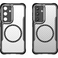 thumbnail image 2 of Case for Galaxy S24,Full-Body Rugged Carbon Fibre Protective Clear Back Hybrid Magnetic Wireless Charge Shockproof Protector Phone Case for Samsung Galaxy S24 5G,6.2 inch 2024 (Black), 2 of 18