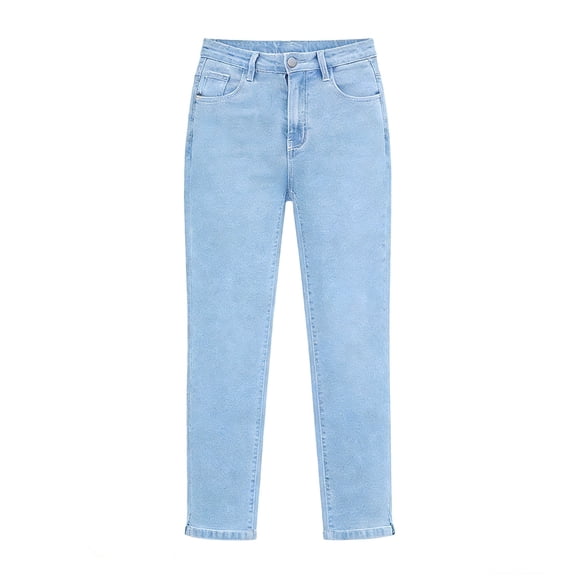SBYOJLPB Womens Capris Denim with Pockets Tight High Waist Mid Length Trousers Jeans Pants