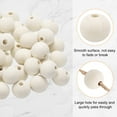 thumbnail image 4 of Uxcell 50 piezas de cuentas de madera de 20 mm, cuentas redondas sueltas con agujero grande de 4.5 mm para joyería, collares y pulseras., 4 of 7