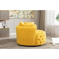 thumbnail image 3 of CAROCC Modern Akili Swivel Accent Chair Barrel Chair for Hotel Living Room Modern leisure Chair Yellow Fabric, 3 of 7