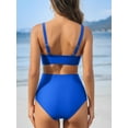 thumbnail image 6 of Ruched V Neck Two Piece Bikini Sets for Maternity Adjustable Straps Pregnancy Bathing Suits, 6 of 7