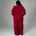 thumbnail image 6 of AURA Women Plus Size Jumpsuit Loose Fit High Waist Belted Casual Wide Leg Long Pants Outfit, 6 of 7