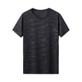 thumbnail image 3 of MSemis Men's Dry Fit Sports T-Shirt Athletic Tees Short Sleeves UPF 50+ Rash Guard Shirt Swimming Top Black A L, 3 of 4