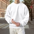 thumbnail image 4 of Men's Lined Crewneck Sweatshirt Raglan Sleeve Relaxed Fit Solid Color Pullover Top For Athletic Casual Streetwear Oversized Pullover Long Sleeve Crewneck Casual Tops, 4 of 4