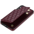 thumbnail image 3 of Wallet Cover for Samsung Galaxy S23, with Wrist Strap Card Holder Magnetic Snap Back PU Leather Credit Card Slots Stand Classic Phone Case Cover for Samsung Galaxy S23, Winered, 3 of 7