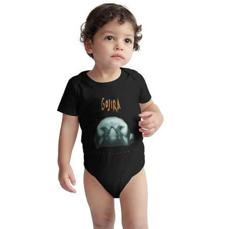 

GOJIRA Baby Onesie Terra Incognita Toddler Baby Boys Girls Short-Sleeve Bodysuits Cotton Romper Black 3 Months