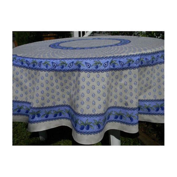 Le Cluny Monaco Creme Coated Tablecloth 70" Round