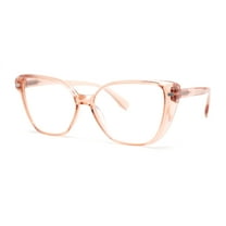 Retro Womens Classy Oversized Rectangular Cat Eye Reading Glasses Pink  2.00