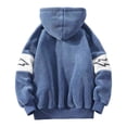 thumbnail image 5 of FINALGANG Men's Coat Oversized Color Block Plush Hooded Jacket Letter Graphic Print Long Sleeve Full Zipper Front Coat For Cold Weather Daily Casual Streetwear Leisure Outerwear, 5 of 5