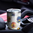 thumbnail image 5 of 30oz Pioneer Flower Floral Print Pattern Tumbler, Double Wall Vacuum Insulated Cup, BPA-Free Leak Proof Lid & Reusable Straws, Hot 12h, Cold 34h, 5 of 6