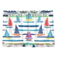 thumbnail image 7 of Yayeee Kitchen Curtains Tier Pair Light Filtering 27"x36" Rod Pocket Short Cafe Window Panel, Colorful Sailboats, 7 of 7
