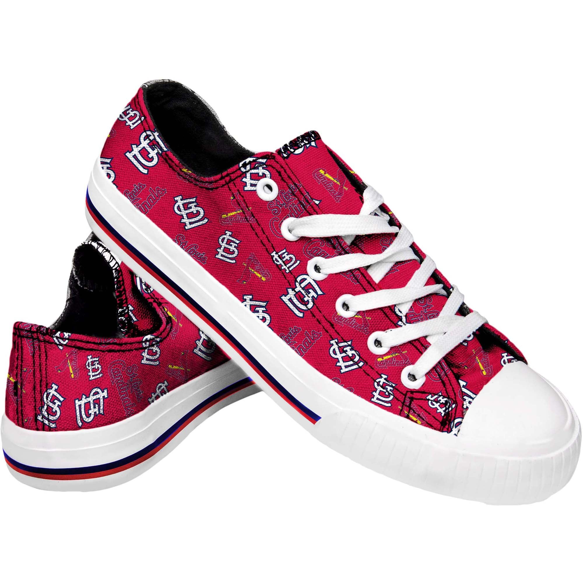 St. Louis Cardinals Women�s Low Top Repeat Print Canvas
