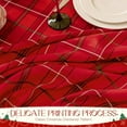 thumbnail image 2 of Christmas Rectangle Red Plaid Tablecloth - 60 x 120 Inch - Tartan Water Stain Resistant Table Cover, Washable Polyester Checkered Table Cloths for Xmas Dinner/Party Decoration/Holiday, 2 of 7