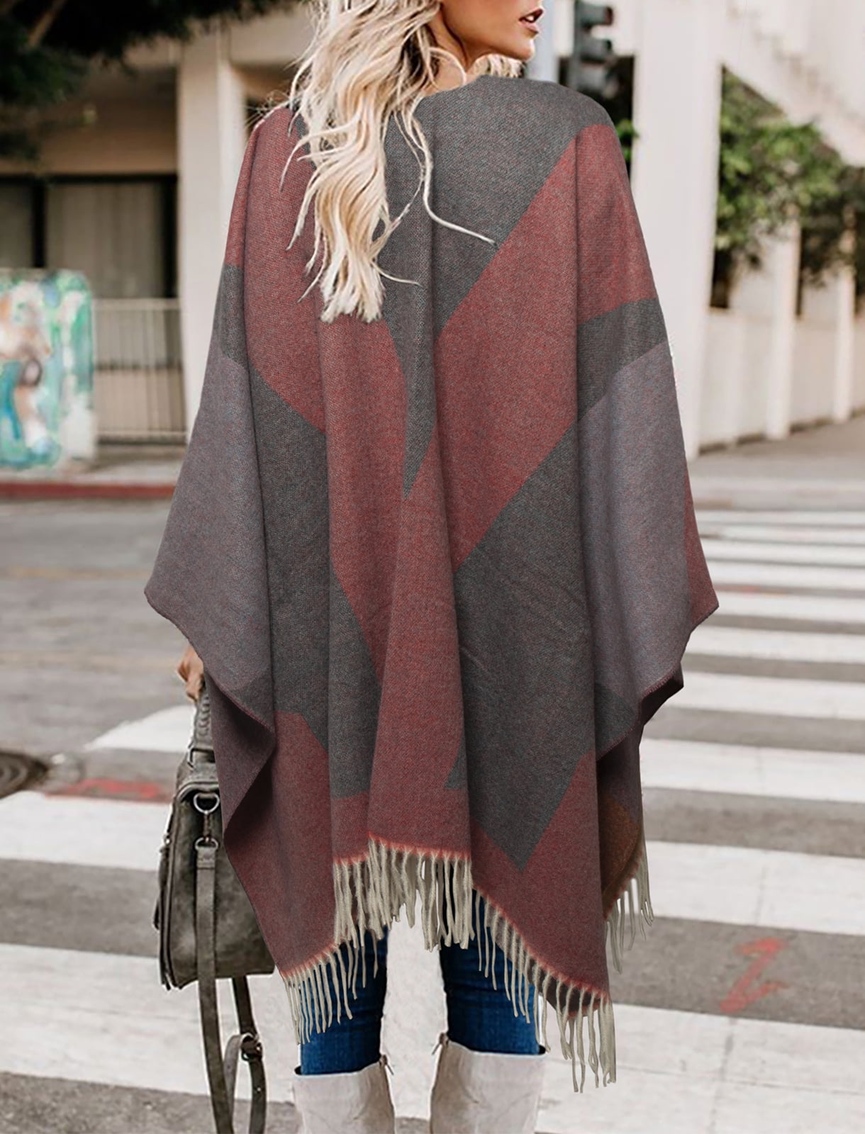 NoName Cape and poncho discount 63% Brown Single WOMEN FASHION Coats Knitted 