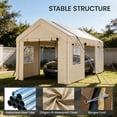 thumbnail image 5 of VENTOPYR Carport 10x20FT Heavy Duty Carport,Portable Car Garage with Side-Opening Door,Roll-up Windows, 5 of 7