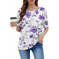 thumbnail image 2 of WZXFASHION Hauts d'Été pour Femmes 2025 Col Rond Manches Courtes T-Shirts Blouses Décontractées Mignons Imprimés Tees Tenues Amples Tendance Soldes Aujourd'hui Offres Prime T-shirt Manches Courtes pour Femmes, 2 of 6