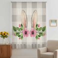 thumbnail image 3 of Grey Plaid Easter Sheer Curtains 72 Inches Long, Checkered Spring Floral Rustic Light Filering Curtains, Breathable Simi Curtain Privacy Drapes for Living Room Bedroom Lightweight Window Treatment, 3 of 9