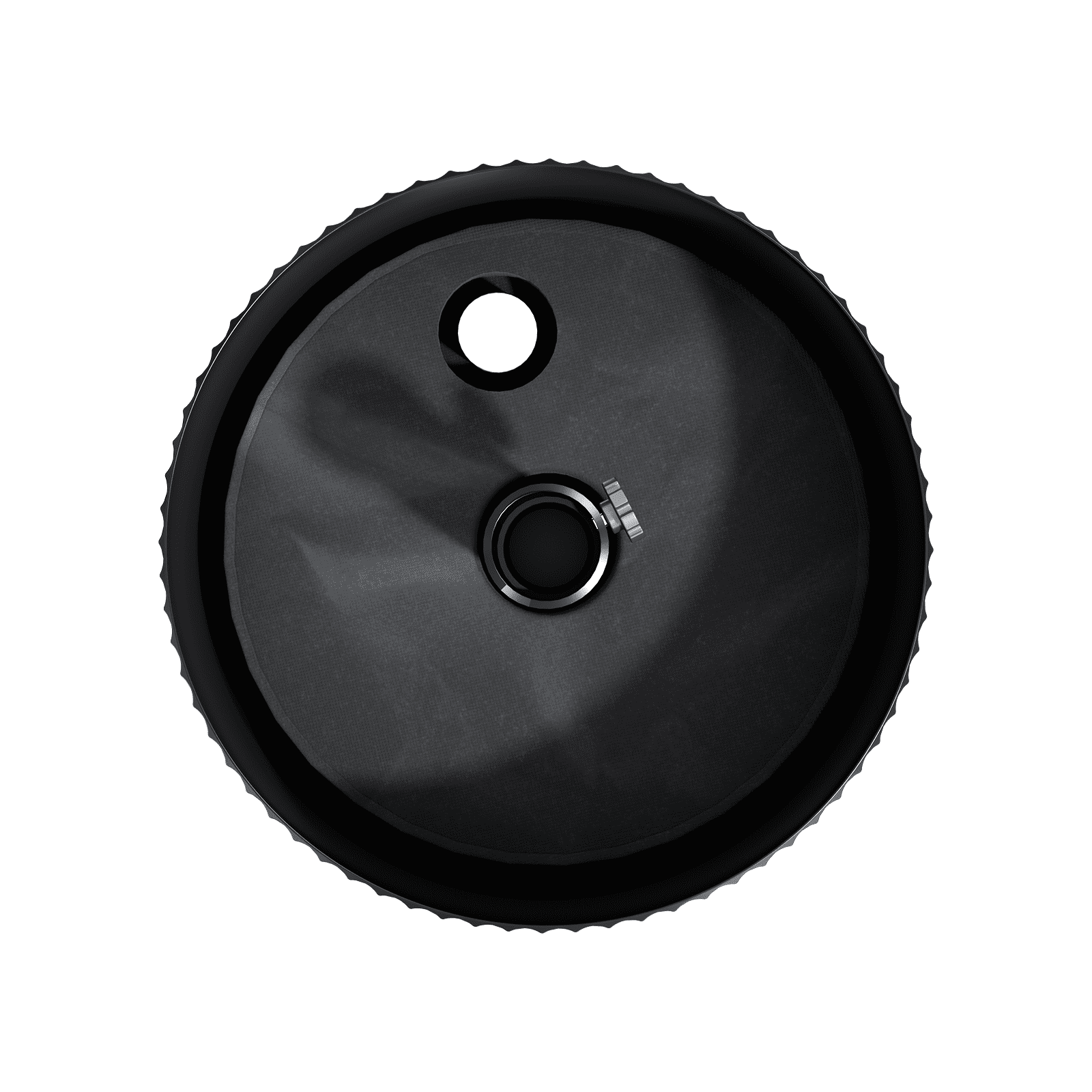 Chiccushion Umbrella Side Table, Patio Umbrella Base with 1.5 inch Hole, Fade & Scratch Resistant Lounger Table for Outdoor, Pool, Picnic, Black