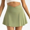 thumbnail image 4 of Women Tennis Skorts With Pockets High Waisted Athletic Shorts Golf Skorts Flowy Running Workout Shorts Green M, 4 of 7