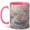 Pink, variant on Swan Boat Coffee Mug, Fantasy Garden Mug for Women, Watercolor Swan Boat with Flowers, Lily Pond and Soft Sparkles, Ceramic 11 Oz Cup