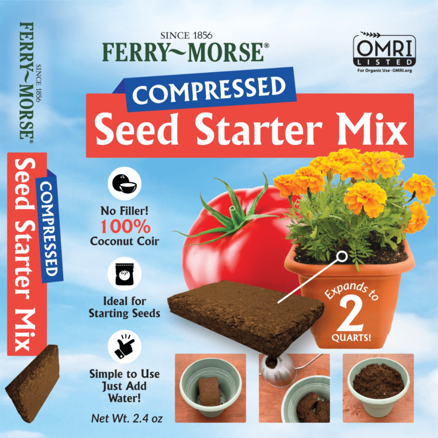 Ferry-Morse Organic Seed Starter Mix Compressed Soil - 24 Pack / 48 Quarts