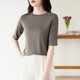 thumbnail image 3 of Mujeres Manga Corta Tops Impresión Casual Cuello Redondo, Blusa de Moda para Todo el Uso de Fiesta de Temporada, 3 of 4