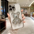 thumbnail image 1 of Funda de arena movediza de oso de dibujos animados para iPhone 11, 12, 13, 14, 15 Pro Max, 7, 8 Plus, XR, X, Xs Max, película protectora de lente, cubierta transparente a prueba de golpes, 1 of 4