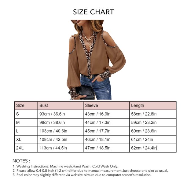 Blusa Con Estampado De Leopardo, Camisetas Con Estampado De Leopardo, Tela De Poliéster, Hombros Descubiertos, Cuello En V Bien Combinado Para Mujer Para Dama ANGGREK Cocina, Decoración y Otros