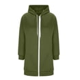 thumbnail image 5 of Womens Plus Size Hoodies Long Tunic Loose Fit Zip Up Sweatshirt Drawstring Casual Oversized Comfy Fall Coat with Pockets, 5 of 7