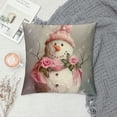 thumbnail image 2 of Creowell Short Plush Pillow Covers Snowman Prints Snowflake Throw Pillows, Wild Brown Horse Outdoor Pillowcase Cushion Case Decor for Home Sofa Couch Bed White, 2 of 5