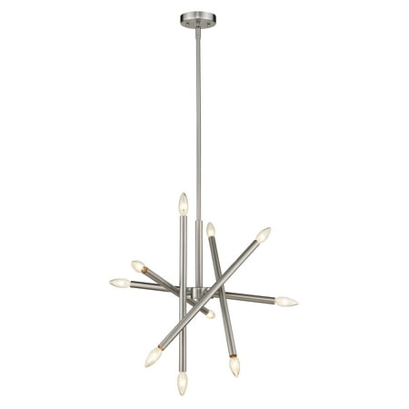 

RADIANCE Goods Transitional 10 Light Brushed Nickel Ceiling Pendant 19 Wide