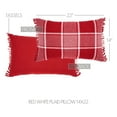 thumbnail image 4 of VHC Brands Farmhouse Christmas Decorations Eston Red White Plaid Pillow Fringed 14x22, 4 of 4
