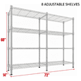 thumbnail image 6 of Legooin 4-Tier Heavy Duty Steel Shelves Storage Rack Adjustable Shelving Unit for Pantry Balcony Garage 1600lbs Capacity, Silver, 6 of 9